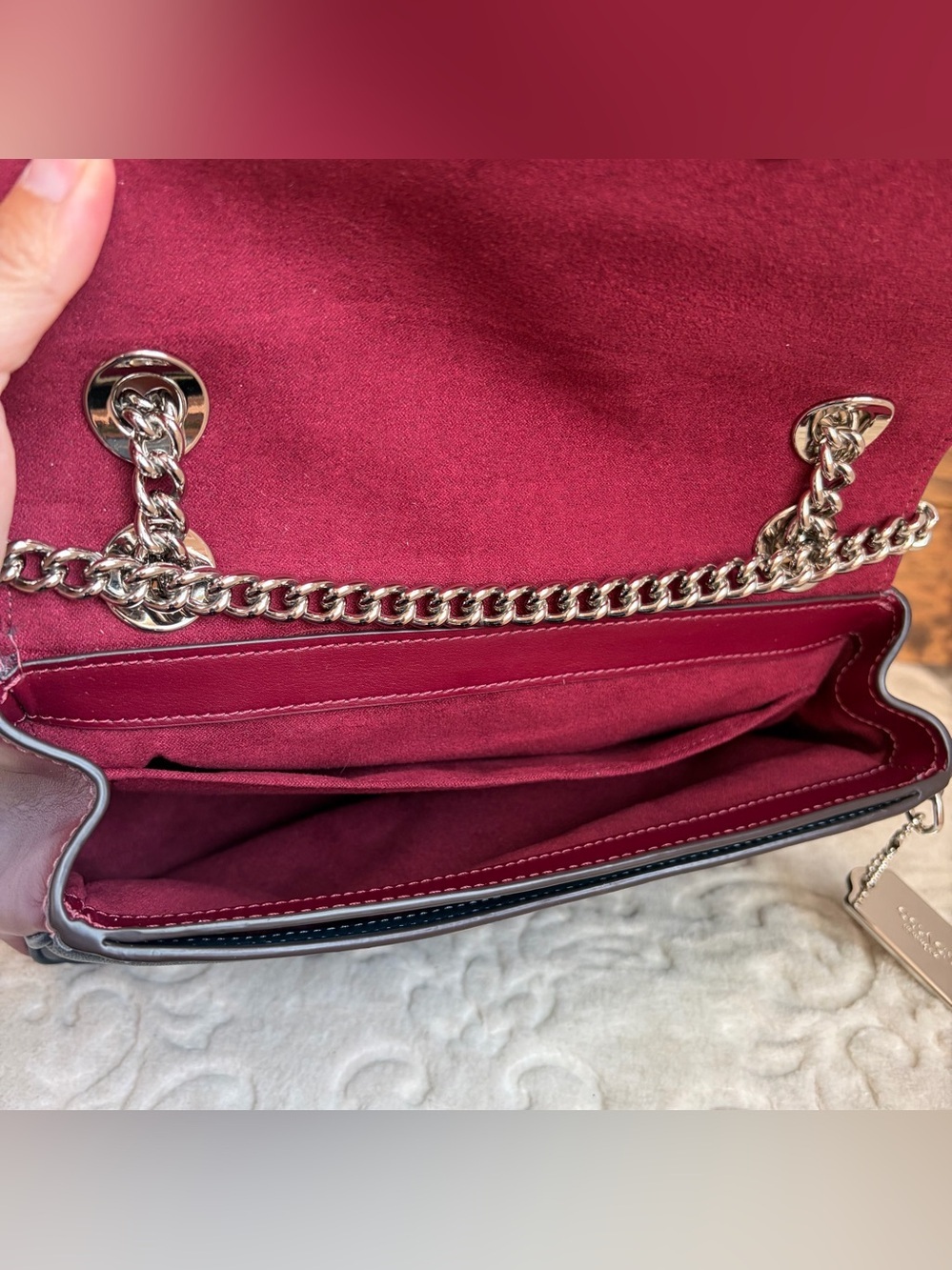 Coach Cassidy Colorblock Jasmine Multi Leather Chain Crossbody Shoulder Bag - Picture 5 of 16